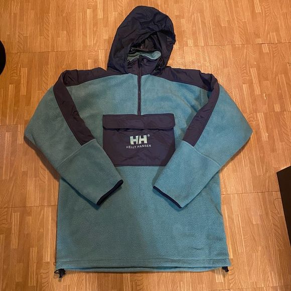 Helly Hansen Other - Helly Hansen Mens Green Pullover Fleece Hooded Jacket size Medium oversized